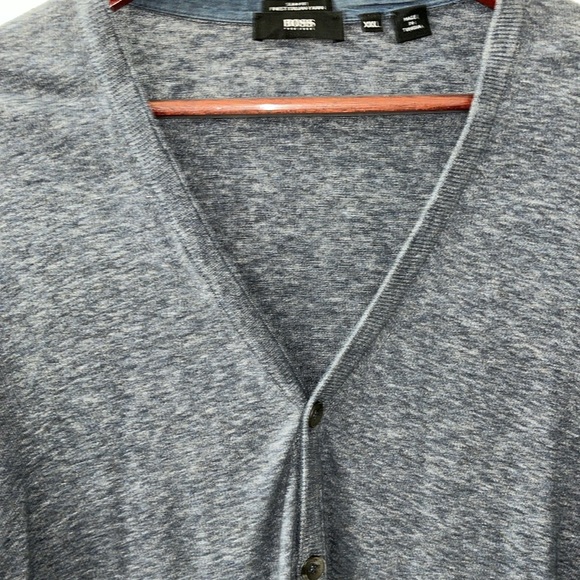 Hugo Boss Size XXL Slim Fit Cardigan. Blueish Grey in Colour. 100% Wool, VGUC - Picture 4 of 16